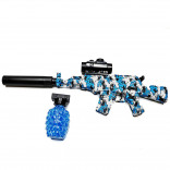 RIFLE AKM ELÉTRICO ARMINHA BOLINHAS DE GEL COMPLETO ORBS ORBEEZ AZUL + BRINDE LEAO 1391 B